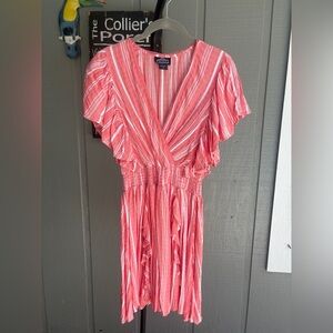 EUC, Angie Pink Flutter Sleeve V-Neck Sundress